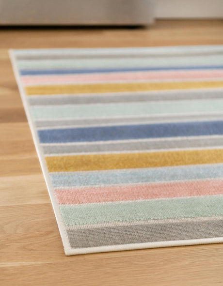 Multicolor 2' x 10' Lotus Runner Area Rug 100% Polypropylene Modern Contemporary Colorful Carpet Easy Clean for Living Room, Kitchen, Dining, Office for Sale at Rug Engine