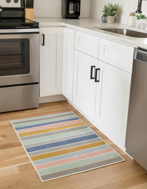 Multicolor 4' x 6' Lotus Rectangle Area Rug 100% Polypropylene Modern Contemporary Colorful Carpet Easy Clean for Living Room, Kitchen, Dining, Office for Sale at Rug Engine
