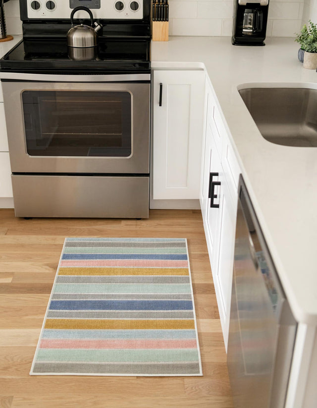 Multicolor 9' x 12' Lotus Rectangle Area Rug 100% Polypropylene Modern Contemporary Colorful Carpet Easy Clean for Living Room, Kitchen, Dining, Office for Sale at Rug Engine