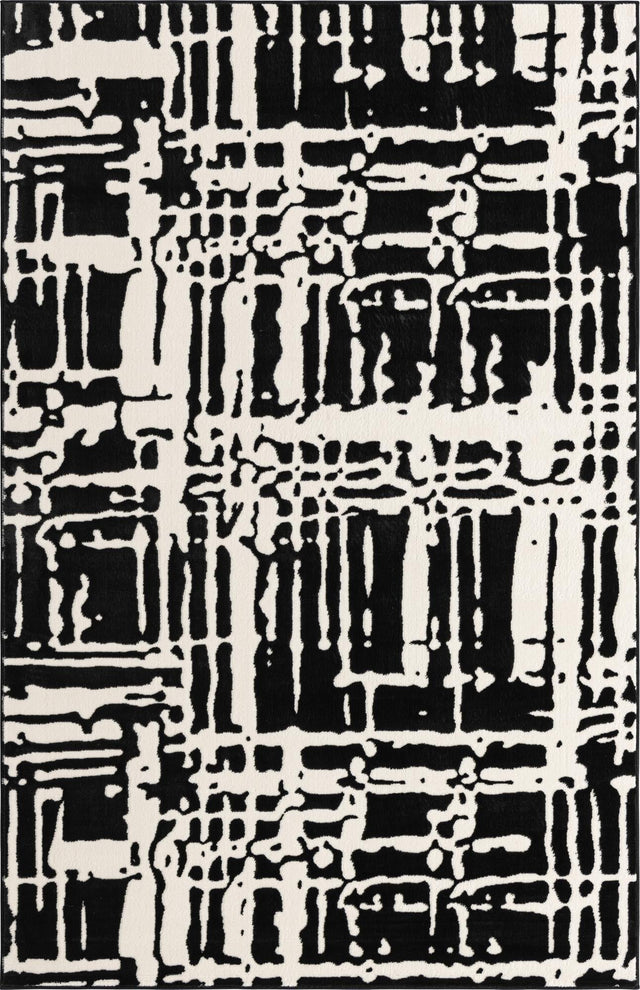 Black 1' 4 x 1' 4 Vince Camuto Sample Area Rug Durable Easy Clean Modern Carpet for Unique Home Interior Decorating for Sale at Rug Engine