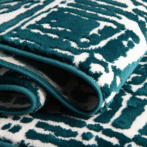 Teal 4' x 4' Vince Camuto Round Area Rug Durable Easy Clean Modern Carpet for Unique Home Interior Decorating for Sale at Rug Engine