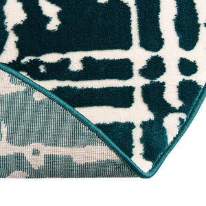 Teal 4' x 4' Vince Camuto Round Area Rug Durable Easy Clean Modern Carpet for Unique Home Interior Decorating for Sale at Rug Engine
