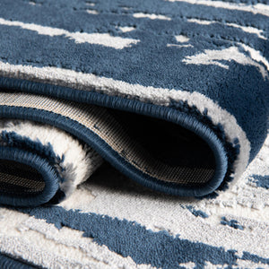 Navy Blue 5' 3 x 8' Vince Camuto Rectangle Area Rug Durable Easy Clean Modern Carpet for Unique Home Interior Decorating for Sale at Rug Engine