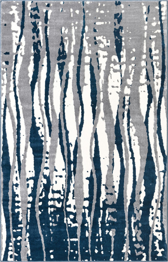 Navy Blue 5' 3 x 8' Vince Camuto Rectangle Area Rug Durable Easy Clean Modern Carpet for Unique Home Interior Decorating for Sale at Rug Engine