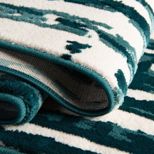 Teal 4' x 4' Vince Camuto Round Area Rug Durable Easy Clean Modern Carpet for Unique Home Interior Decorating for Sale at Rug Engine