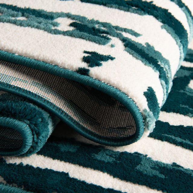 Teal 4' x 4' Vince Camuto Round Area Rug Durable Easy Clean Modern Carpet for Unique Home Interior Decorating for Sale at Rug Engine