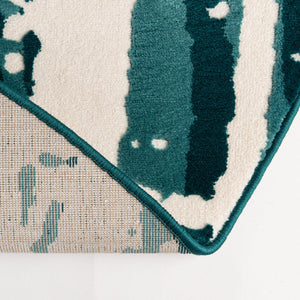 Teal 4' x 4' Vince Camuto Round Area Rug Durable Easy Clean Modern Carpet for Unique Home Interior Decorating for Sale at Rug Engine