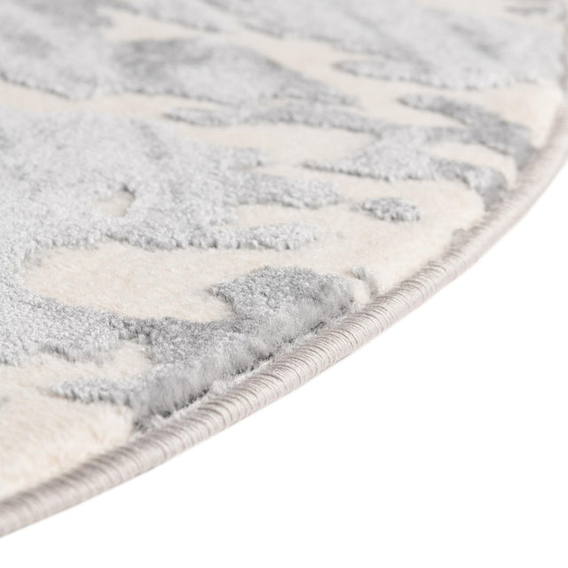Gray 4' x 4' Vince Camuto Round Area Rug Durable Easy Clean Modern Carpet for Unique Home Interior Decorating for Sale at Rug Engine