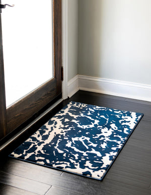 Navy Blue 1' 4 x 1' 4 Vince Camuto Sample Area Rug Durable Easy Clean Modern Carpet for Unique Home Interior Decorating for Sale at Rug Engine
