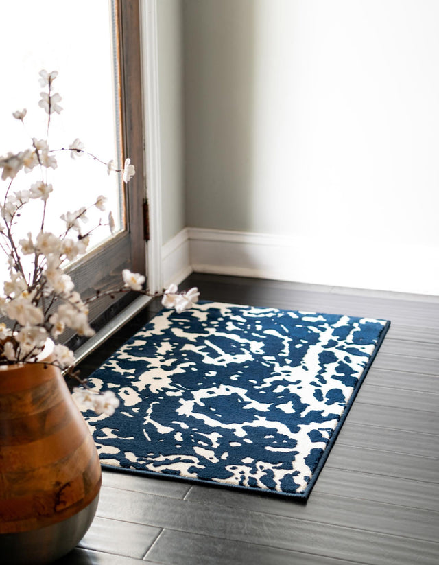 Navy Blue 5' 3 x 8' Vince Camuto Rectangle Area Rug Durable Easy Clean Modern Carpet for Unique Home Interior Decorating for Sale at Rug Engine