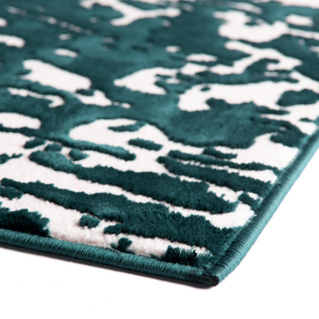 Teal 7' 10 x 10' Vince Camuto Rectangle Area Rug Durable Easy Clean Modern Carpet for Unique Home Interior Decorating for Sale at Rug Engine