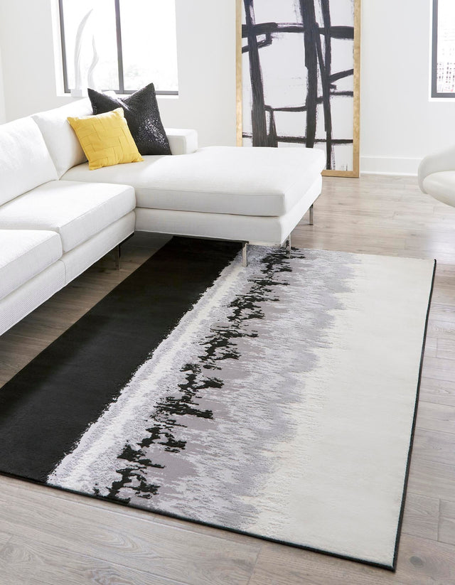 Black 1' 4 x 1' 4 Vince Camuto Sample Area Rug Durable Easy Clean Modern Carpet for Unique Home Interior Decorating for Sale at Rug Engine