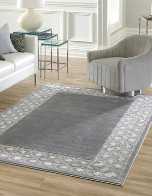 Gray 7' 10 x 10' Vince Camuto Rectangle Area Rug Durable Easy Clean Modern Carpet for Unique Home Interior Decorating for Sale at Rug Engine