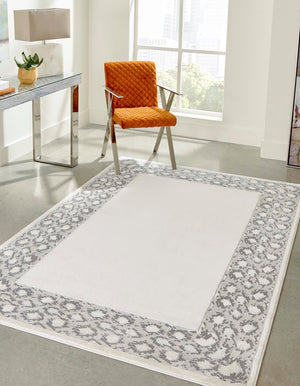 White 4' x 6' Vince Camuto Rectangle Area Rug Durable Easy Clean Modern Carpet for Unique Home Interior Decorating for Sale at Rug Engine
