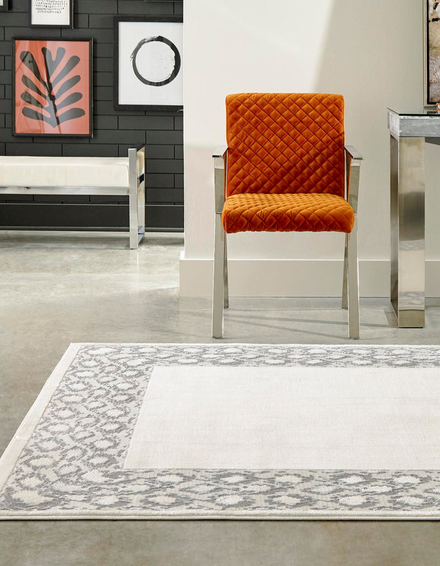 White 4' x 6' Vince Camuto Rectangle Area Rug Durable Easy Clean Modern Carpet for Unique Home Interior Decorating for Sale at Rug Engine