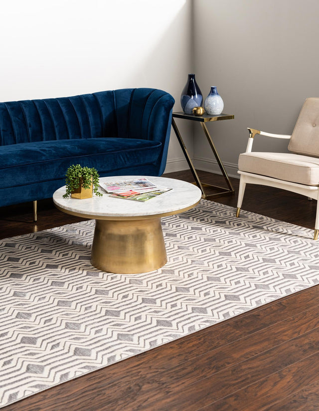 Gray 7' 10 x 10' Vince Camuto Rectangle Area Rug Durable Easy Clean Modern Carpet for Unique Home Interior Decorating for Sale at Rug Engine