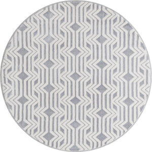 Gray 4' x 4' Vince Camuto Round Area Rug Durable Easy Clean Modern Carpet for Unique Home Interior Decorating for Sale at Rug Engine