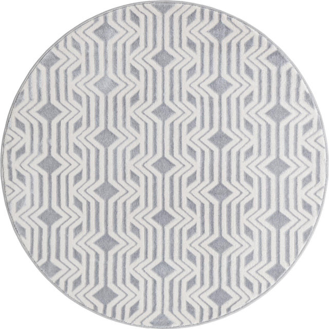 Gray 4' x 4' Vince Camuto Round Area Rug Durable Easy Clean Modern Carpet for Unique Home Interior Decorating for Sale at Rug Engine
