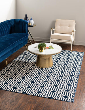 Navy Blue 2' x 3' Vince Camuto Rectangle Area Rug Durable Easy Clean Modern Carpet for Unique Home Interior Decorating for Sale at Rug Engine