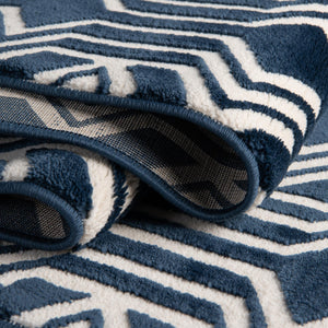 Navy Blue 2' x 3' Vince Camuto Rectangle Area Rug Durable Easy Clean Modern Carpet for Unique Home Interior Decorating for Sale at Rug Engine
