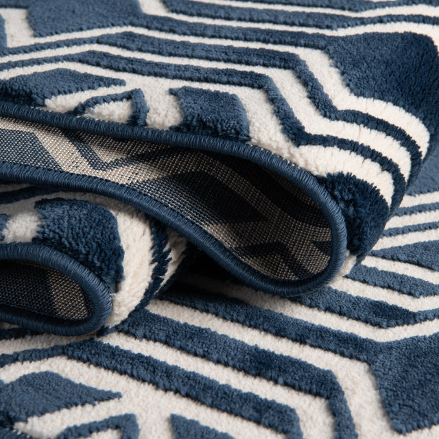 Navy Blue 2' x 3' Vince Camuto Rectangle Area Rug Durable Easy Clean Modern Carpet for Unique Home Interior Decorating for Sale at Rug Engine