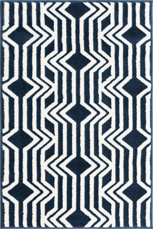 Navy Blue 2' x 3' Vince Camuto Rectangle Area Rug Durable Easy Clean Modern Carpet for Unique Home Interior Decorating for Sale at Rug Engine