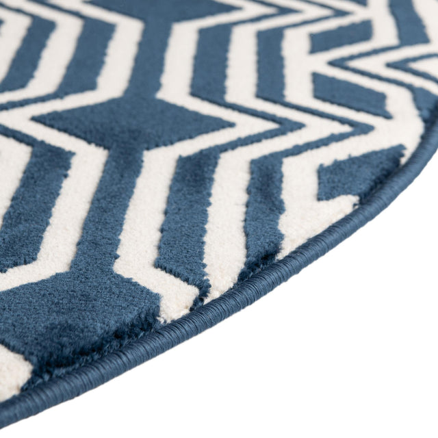 Navy Blue 4' x 4' Vince Camuto Round Area Rug Durable Easy Clean Modern Carpet for Unique Home Interior Decorating for Sale at Rug Engine