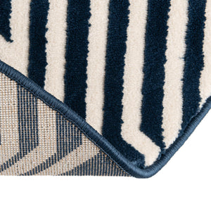 Navy Blue 4' x 4' Vince Camuto Round Area Rug Durable Easy Clean Modern Carpet for Unique Home Interior Decorating for Sale at Rug Engine