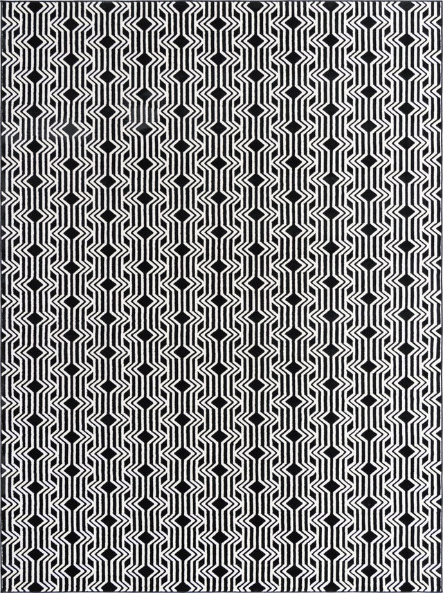 Black 9' x 12' Vince Camuto Rectangle Area Rug Durable Easy Clean Modern Carpet for Unique Home Interior Decorating for Sale at Rug Engine