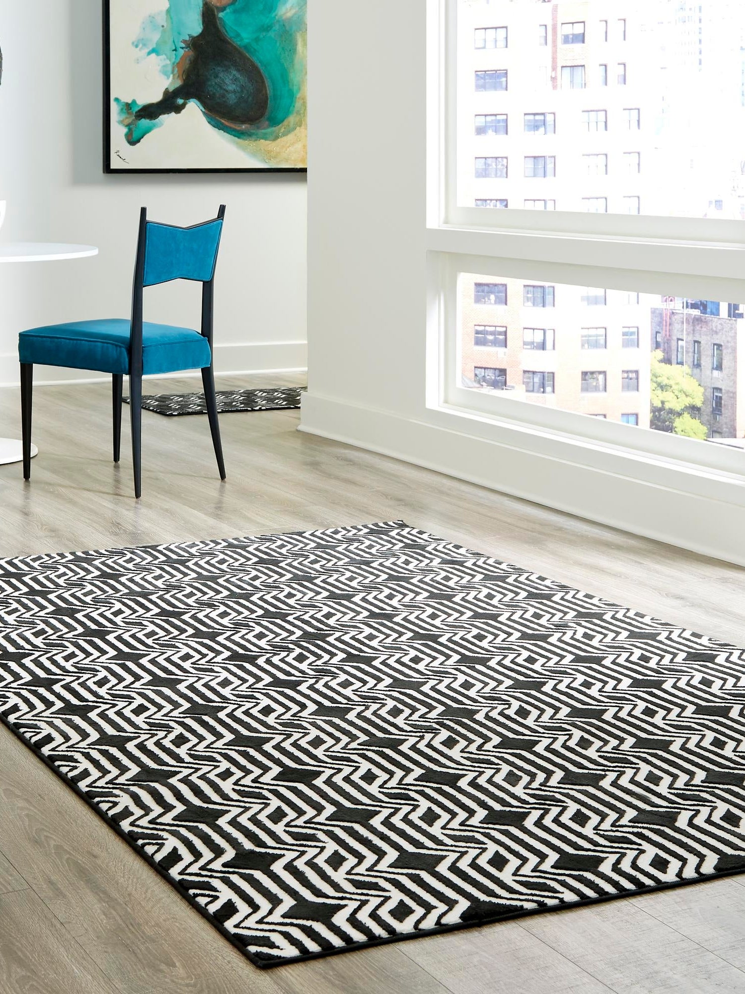 Black 9' x 12' Vince Camuto Rectangle Area Rug Durable Easy Clean Modern Carpet for Unique Home Interior Decorating for Sale at Rug Engine