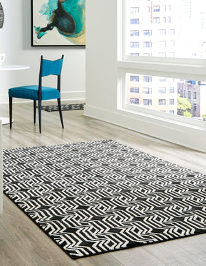 Black 9' x 12' Vince Camuto Rectangle Area Rug Durable Easy Clean Modern Carpet for Unique Home Interior Decorating for Sale at Rug Engine