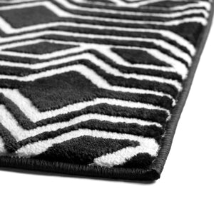 Black 9' x 12' Vince Camuto Rectangle Area Rug Durable Easy Clean Modern Carpet for Unique Home Interior Decorating for Sale at Rug Engine