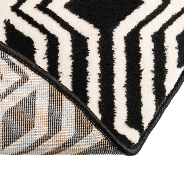 Black 4' x 4' Vince Camuto Round Area Rug Durable Easy Clean Modern Carpet for Unique Home Interior Decorating for Sale at Rug Engine