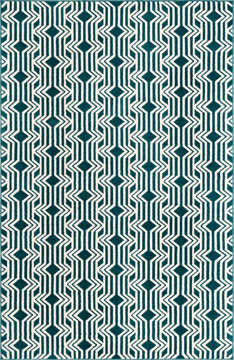 Teal 5' 3 x 8' Vince Camuto Rectangle Area Rug Durable Easy Clean Modern Carpet for Unique Home Interior Decorating for Sale at Rug Engine