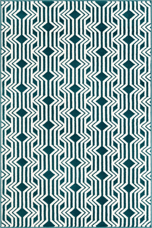 Teal 4' x 6' Vince Camuto Rectangle Area Rug Durable Easy Clean Modern Carpet for Unique Home Interior Decorating for Sale at Rug Engine