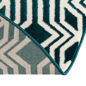 Teal 4' x 4' Vince Camuto Round Area Rug Durable Easy Clean Modern Carpet for Unique Home Interior Decorating for Sale at Rug Engine
