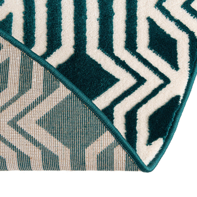 Teal 4' x 4' Vince Camuto Round Area Rug Durable Easy Clean Modern Carpet for Unique Home Interior Decorating for Sale at Rug Engine