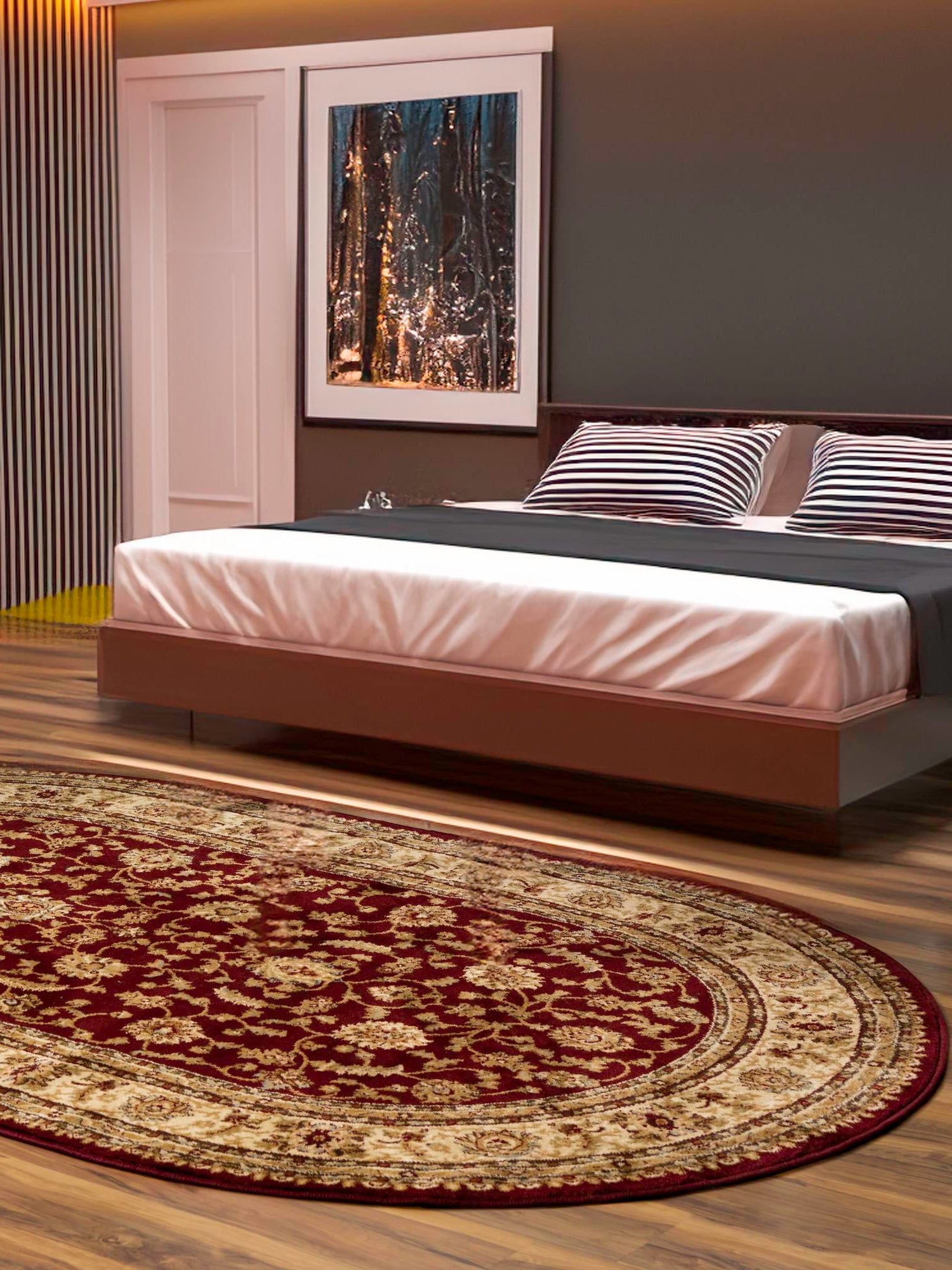 Red 7' 10 x 10' Voyage Oval Area Rug