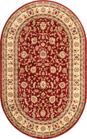 Red 5' 3 x 8' Voyage Oval Area Rug