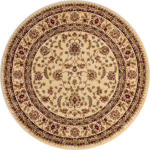 Cream 5' 3 x 5' 3 Voyage Round Area Rug