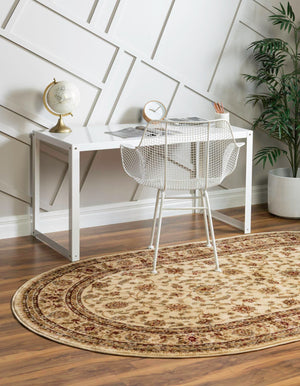 Cream 4' 1 x 6' 1 Voyage Oval Area Rug