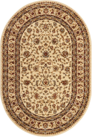 Cream 4' 1 x 6' 1 Voyage Oval Area Rug