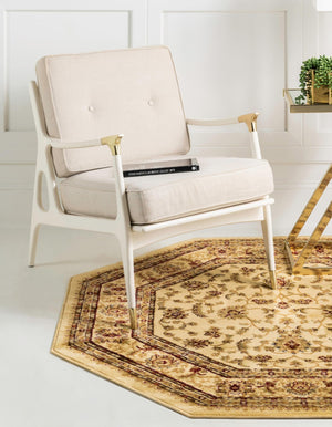 Cream 5' 3 x 5' 3 Voyage Octagon Area Rug