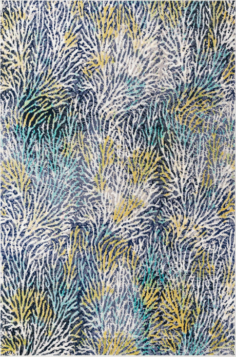 Blue 6' x 9' Ariel Rectangle Area Rug 70% Polypropylene & 30% Polyester Easy Clean Living Room Bedroom Dining Office Carpet for Sale at Rug Engine