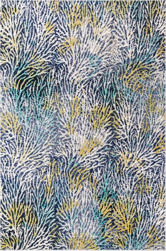 Blue 6' x 9' Ariel Rectangle Area Rug 70% Polypropylene & 30% Polyester Easy Clean Living Room Bedroom Dining Office Carpet for Sale at Rug Engine