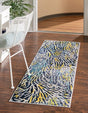 Blue 2' x 6' Ariel Runner Area Rug 70% Polypropylene & 30% Polyester Easy Clean Living Room Bedroom Dining Office Carpet for Sale at Rug Engine