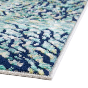 Blue 4' x 6' Ariel Rectangle Area Rug 70% Polypropylene & 30% Polyester Easy Clean Living Room Bedroom Dining Office Carpet for Sale at Rug Engine