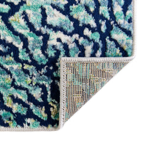 Blue 9' x 12' Ariel Rectangle Area Rug 70% Polypropylene & 30% Polyester Easy Clean Living Room Bedroom Dining Office Carpet for Sale at Rug Engine