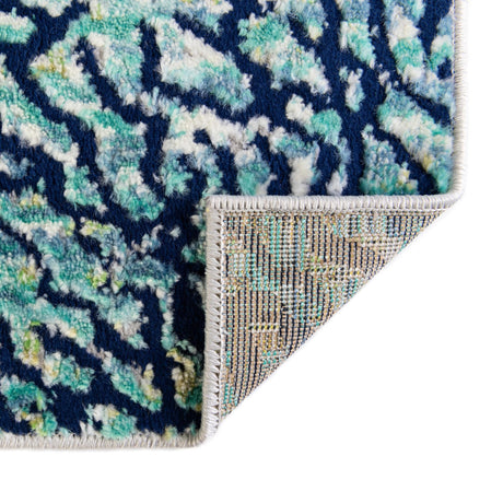 Blue 9' x 12' Ariel Rectangle Area Rug 70% Polypropylene & 30% Polyester Easy Clean Living Room Bedroom Dining Office Carpet for Sale at Rug Engine
