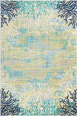 Blue 4' x 6' Ariel Rectangle Area Rug 70% Polypropylene & 30% Polyester Easy Clean Living Room Bedroom Dining Office Carpet for Sale at Rug Engine